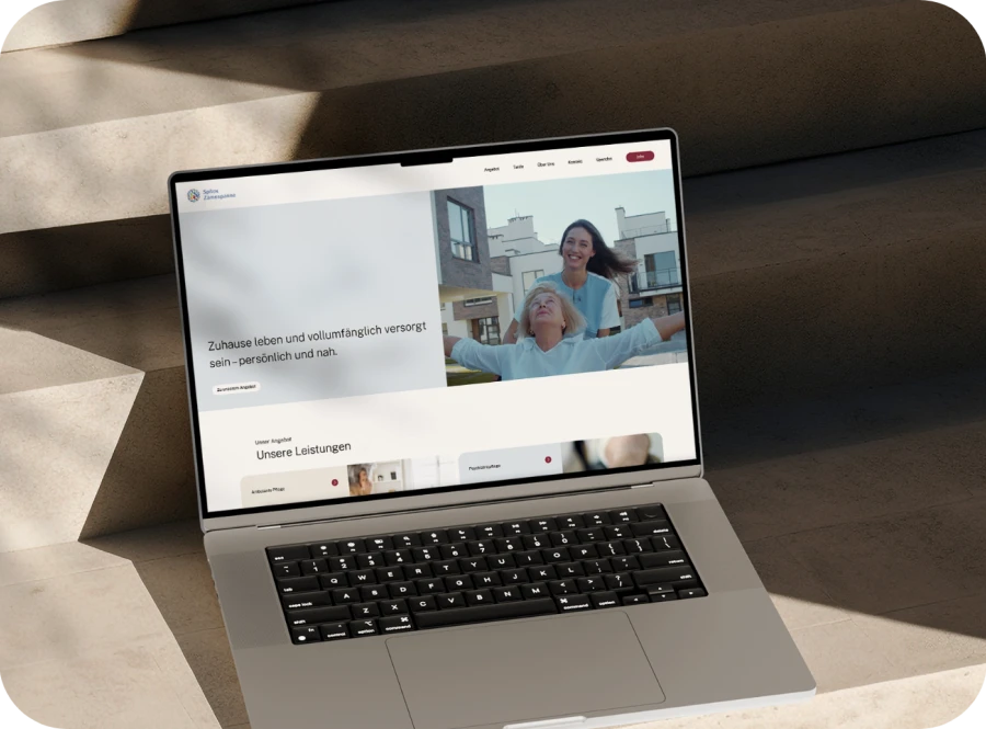 Webseite auf Laptop