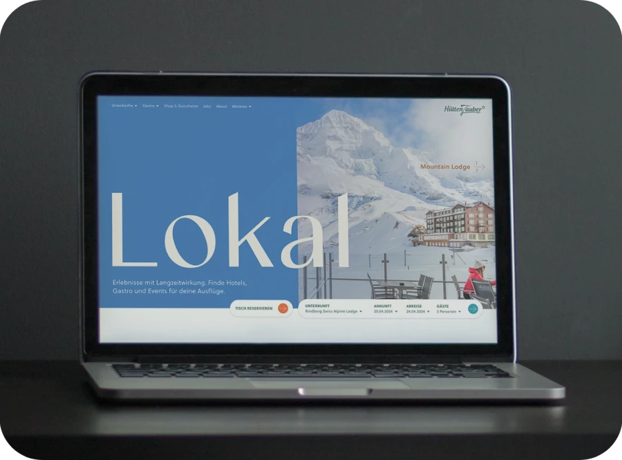 Webseite auf Laptop