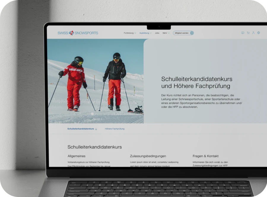 Webseite auf Laptop